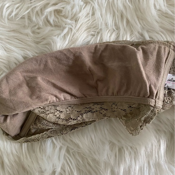 Intimately Free People Taupe Lace Scalloped Bandeau Bra Size Small - Picture 5 of 8